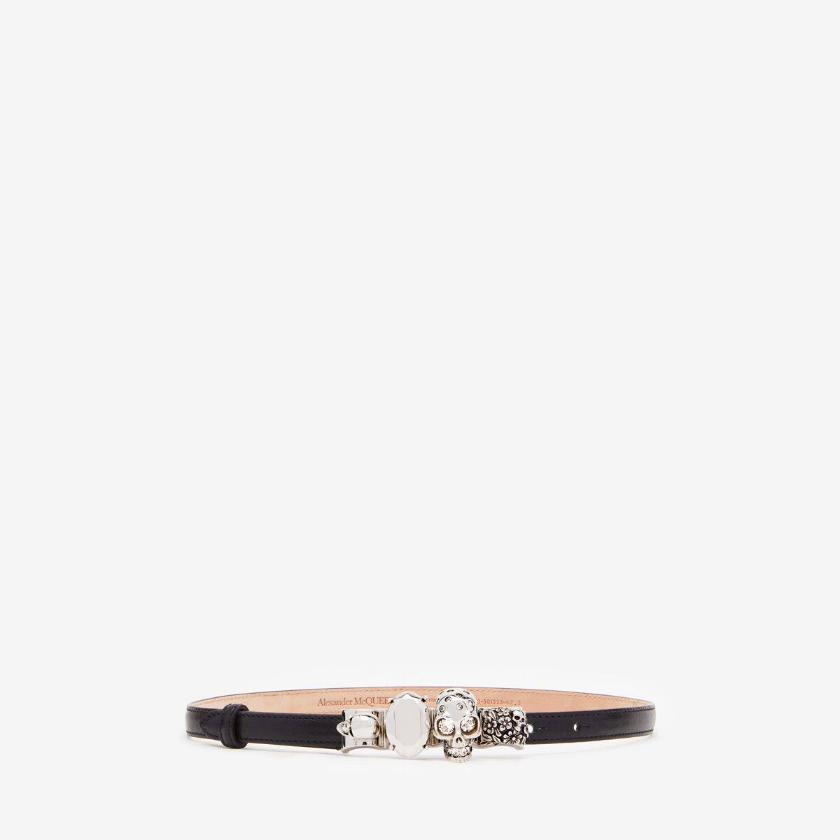 Alexander McQueen Women's Black The Knuckle Belt - 70 (Calf Leather)